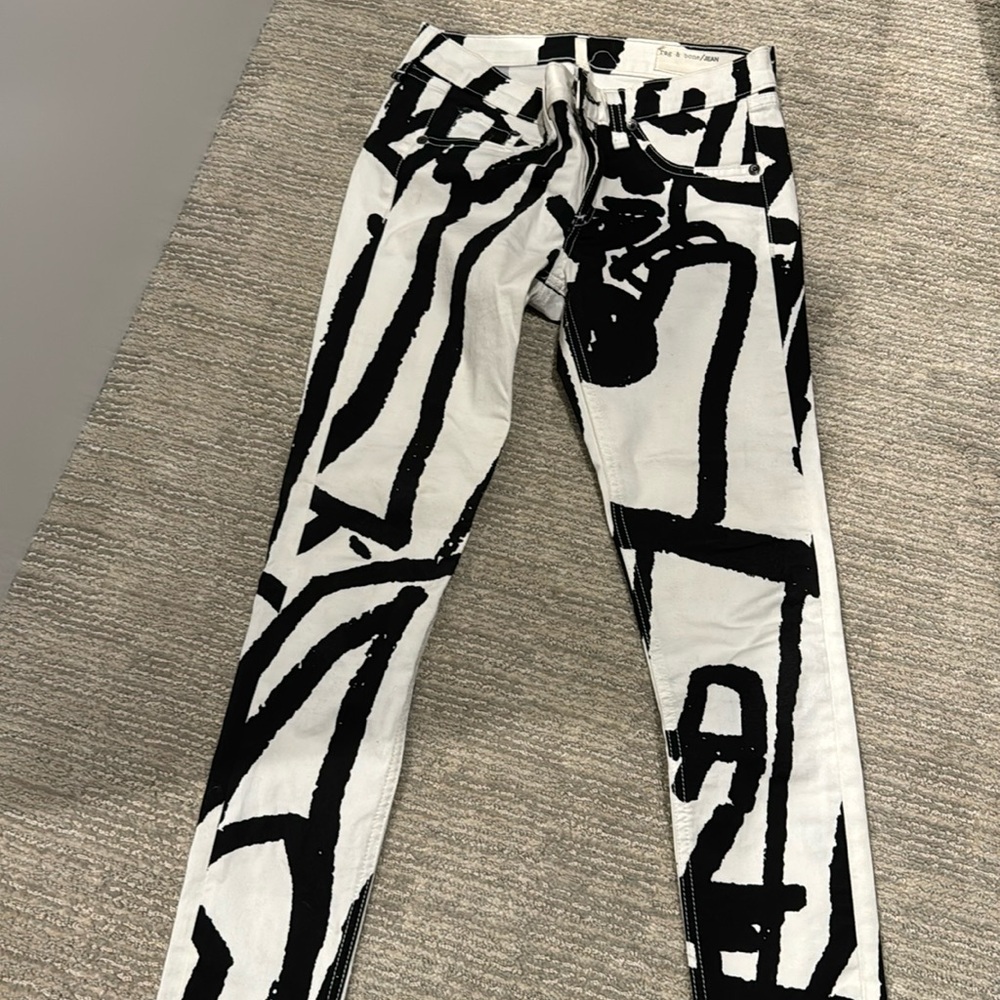 Rag and bone white and black pants